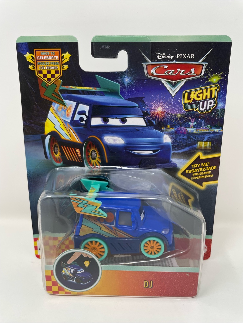 Disney Pixar Cars Race To Celebrate DJ Light Up Sealed Brand New
